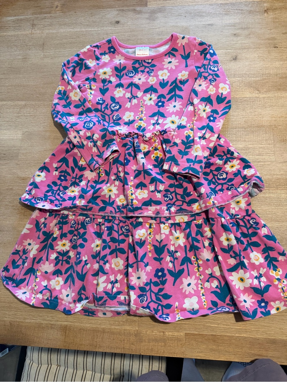 Hanna Andersson size 4 Girls Pink Floral Ruffle Dress